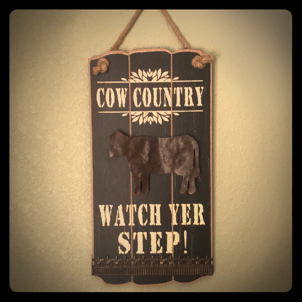 Cow themed Wood sign